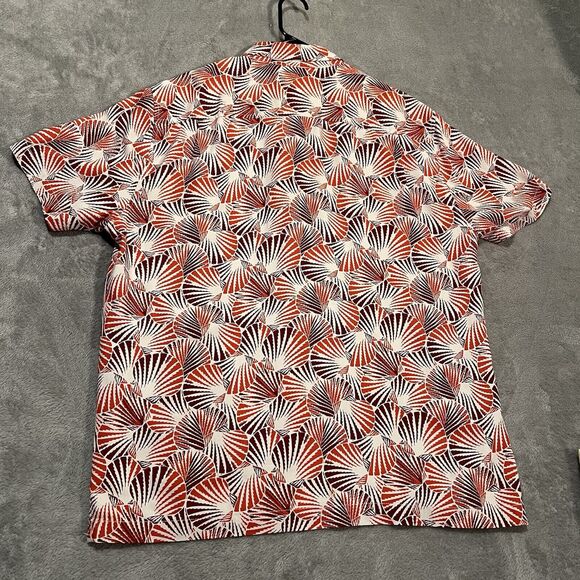 Tommy Bahama Button Down Shirt Mens XL Shell We Dance Scalloped Camp Silk - Picture 6 of 8